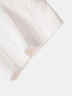 Set – geometrická jacquard košile a lněné kalhoty