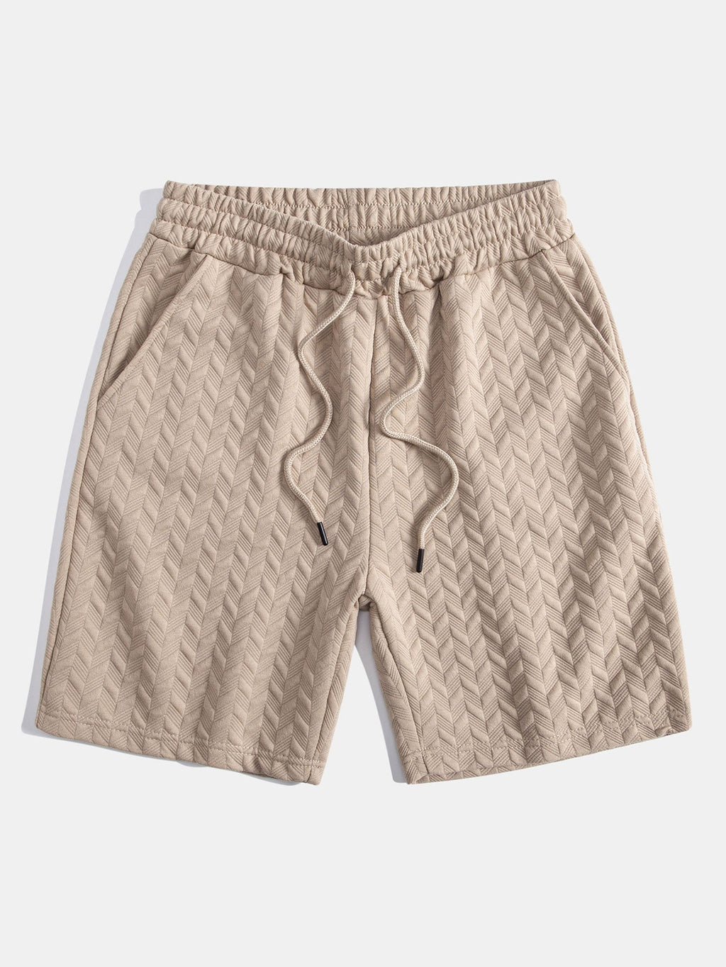 Set – geometrické jacquard polo a krátké kalhoty