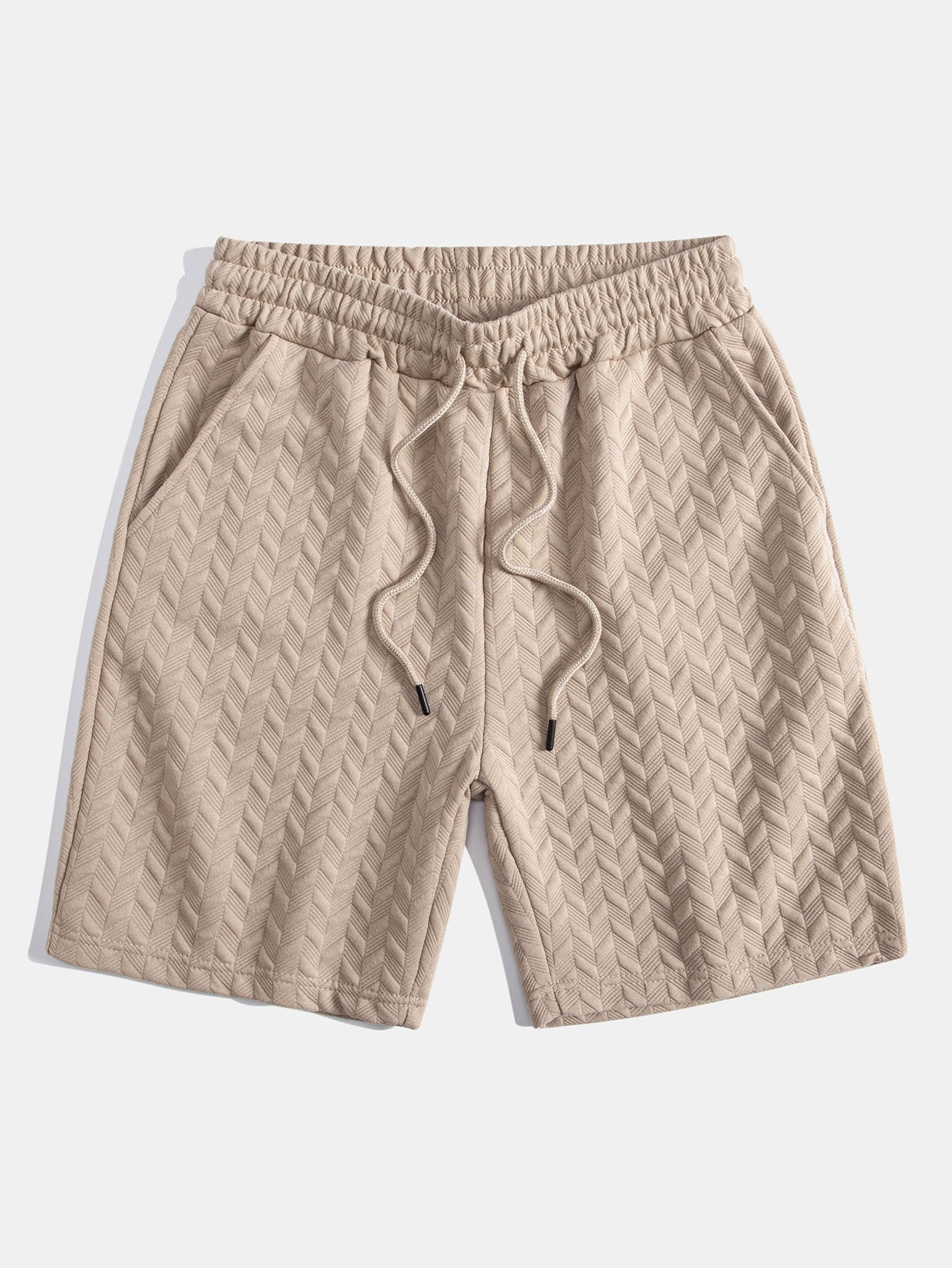 Set – geometrické jacquard polo a krátké kalhoty