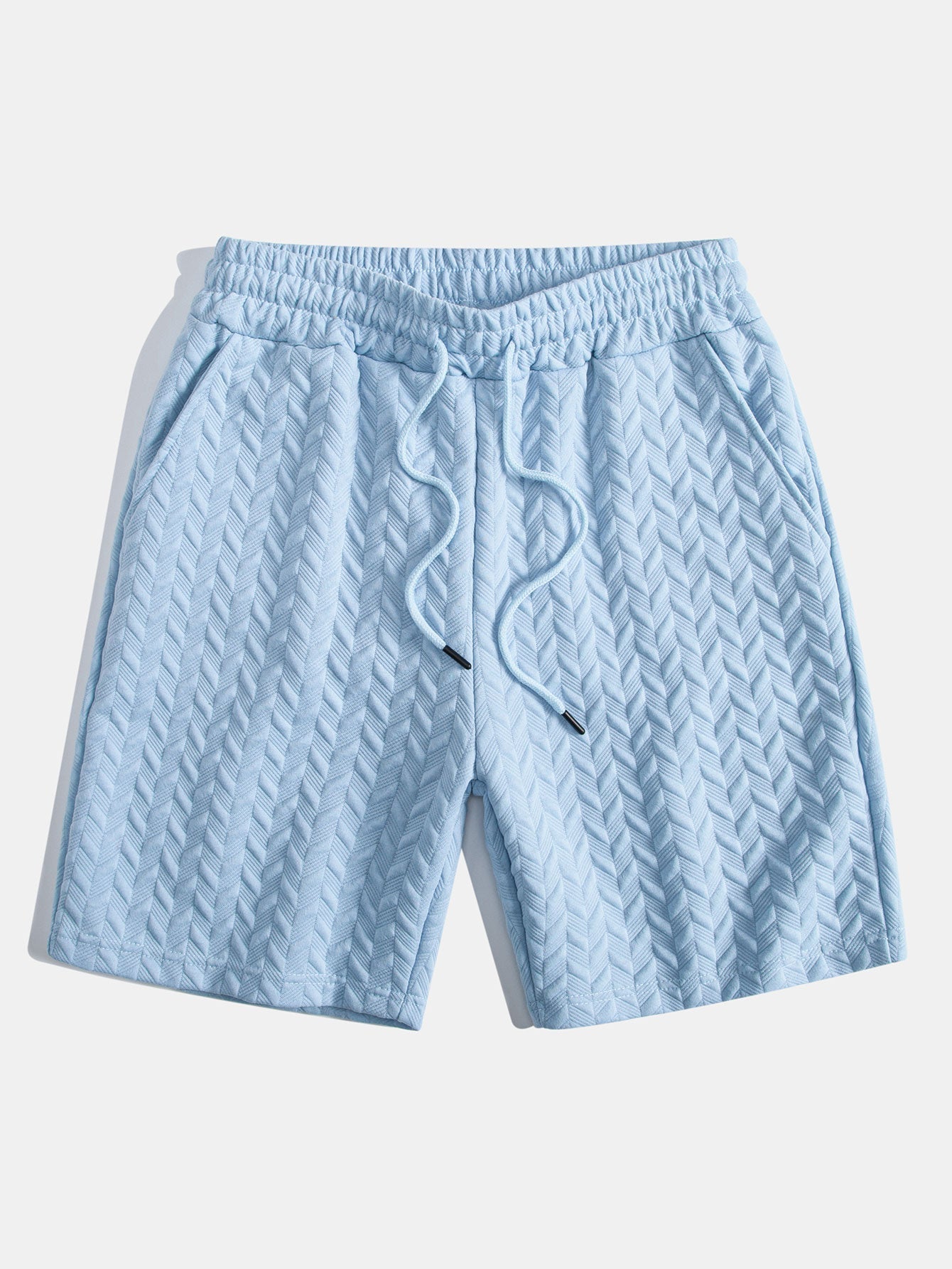 Set – geometrické jacquard polo a krátké kalhoty