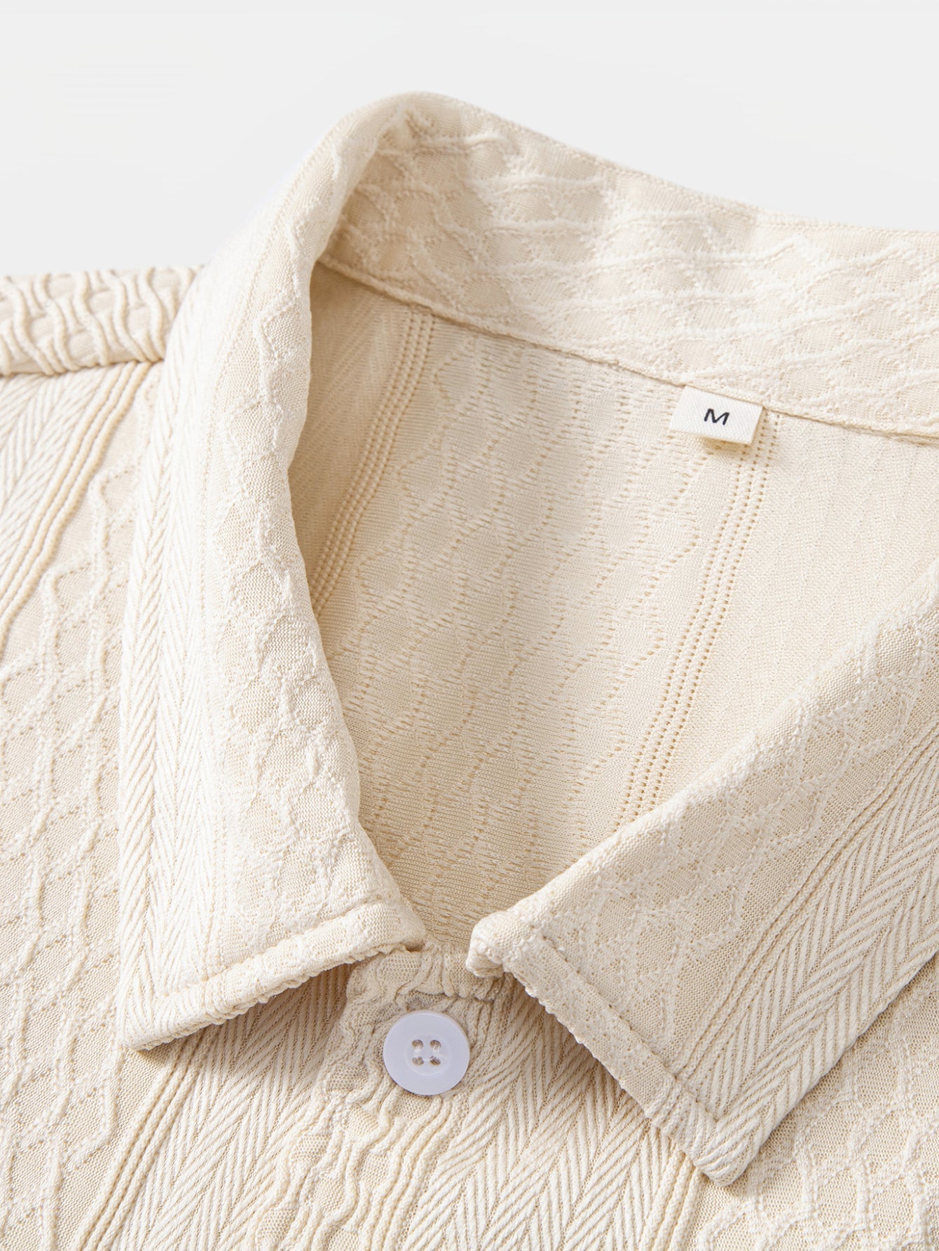 Set – geometrická jacquard košile a rovné kalhoty