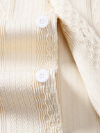 Set – geometrická jacquard košile a rovné kalhoty