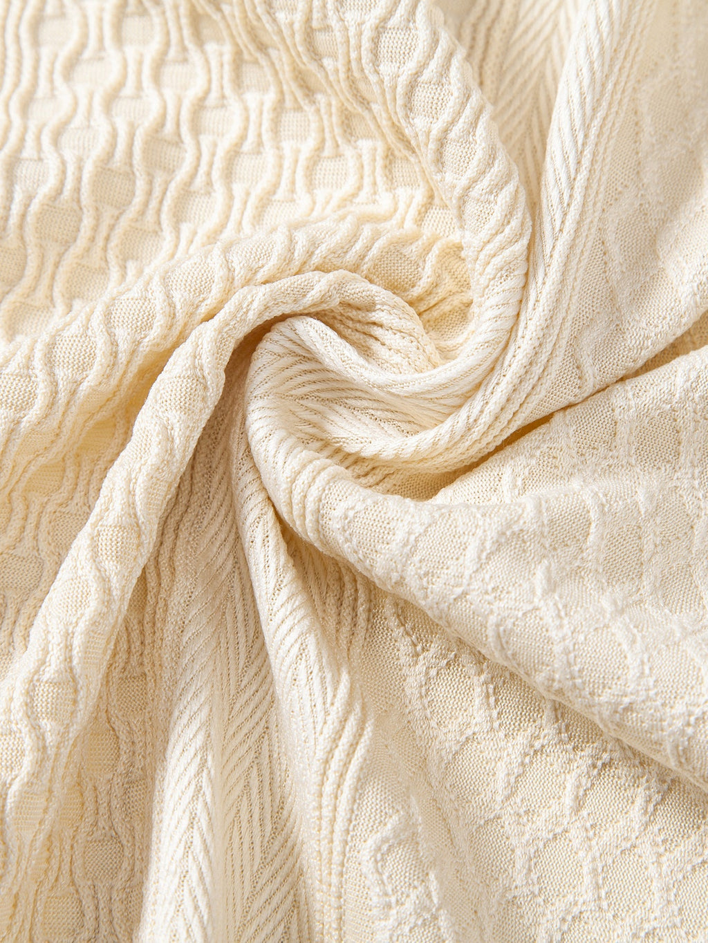 Set – geometrická jacquard košile a rovné kalhoty
