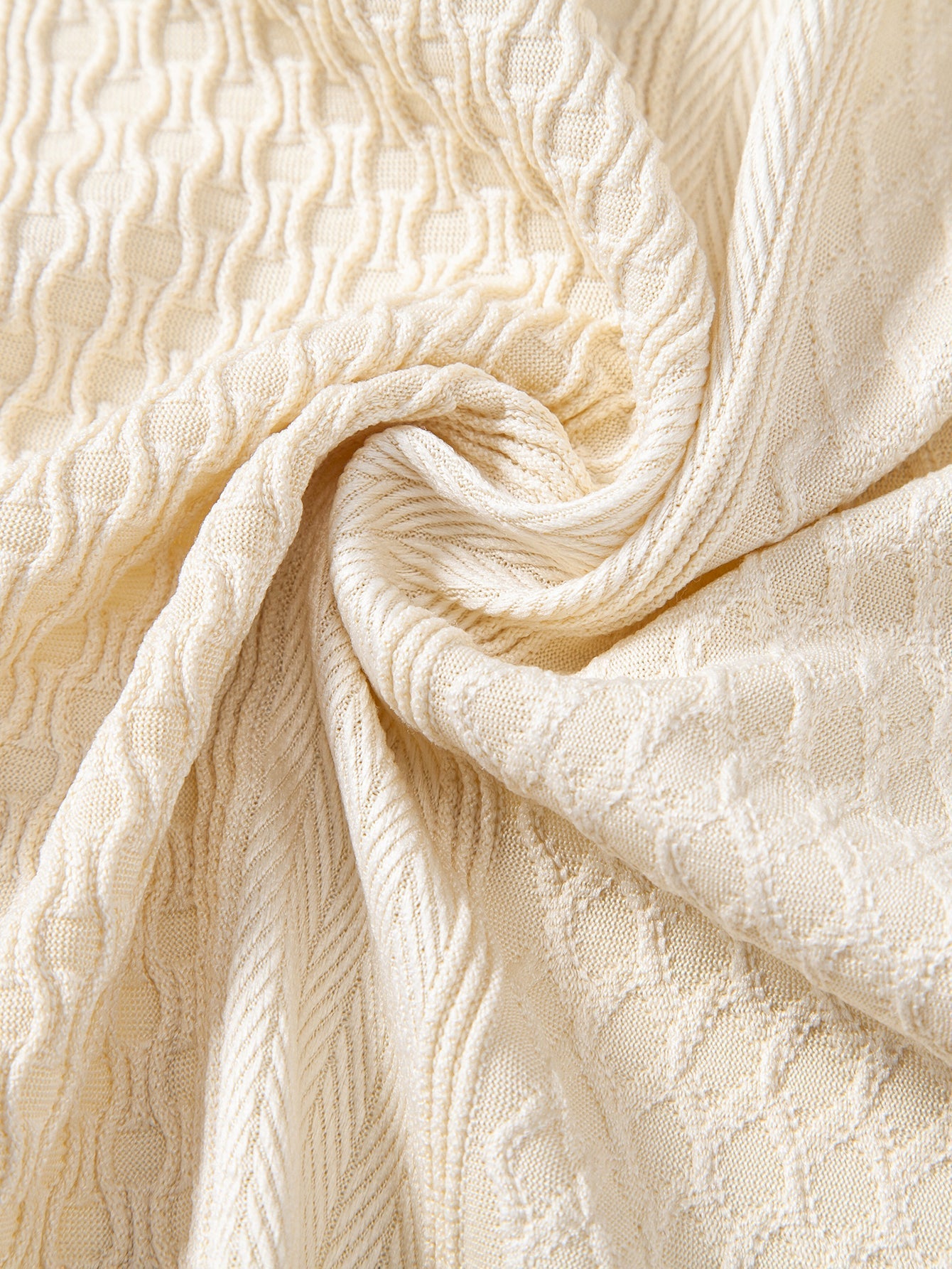 Set – geometrická jacquard košile a rovné kalhoty