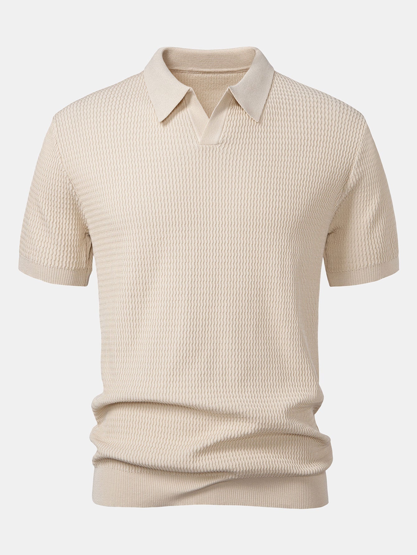 Set – pletené jacquard polo a slim tapered kalhoty