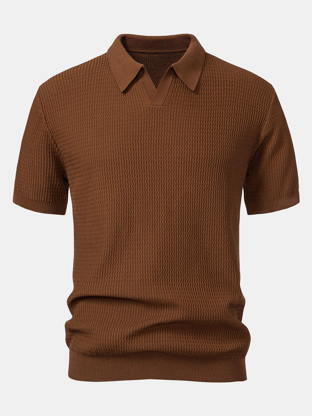 Set – pletené jacquard polo a slim tapered kalhoty