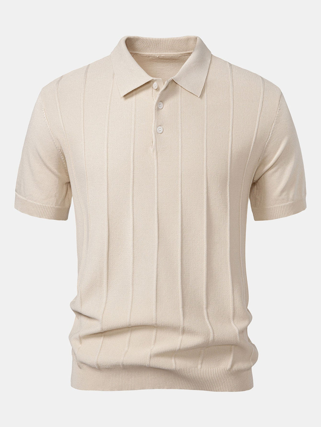 Set – pruhované jacquard polo pletené tričko a slim kalhoty