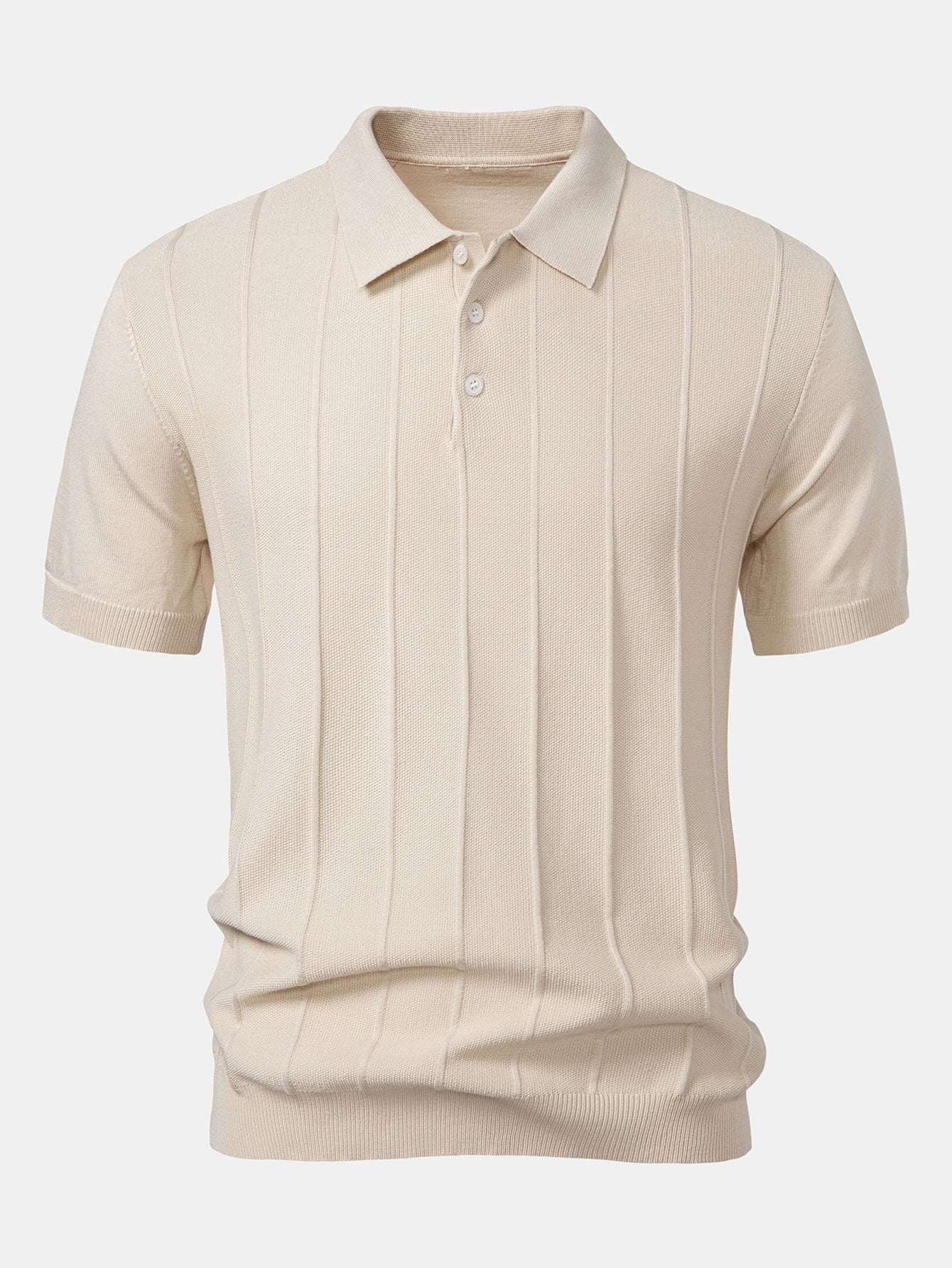 Set – pruhované jacquard polo pletené tričko a slim kalhoty