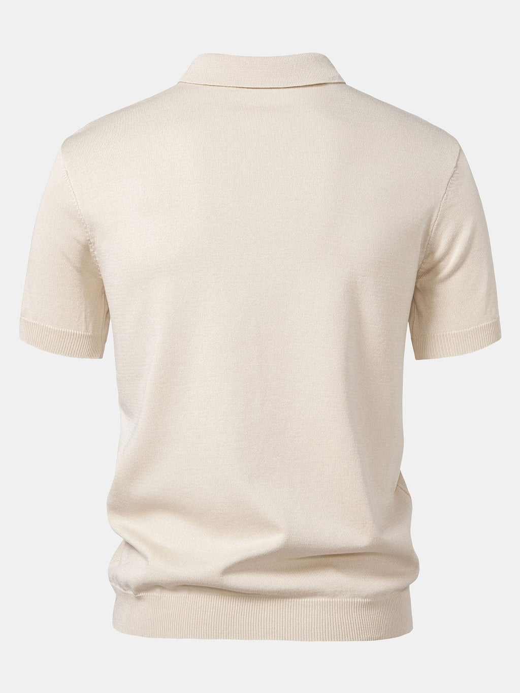 Set – pruhované jacquard polo pletené tričko a rovné kalhoty