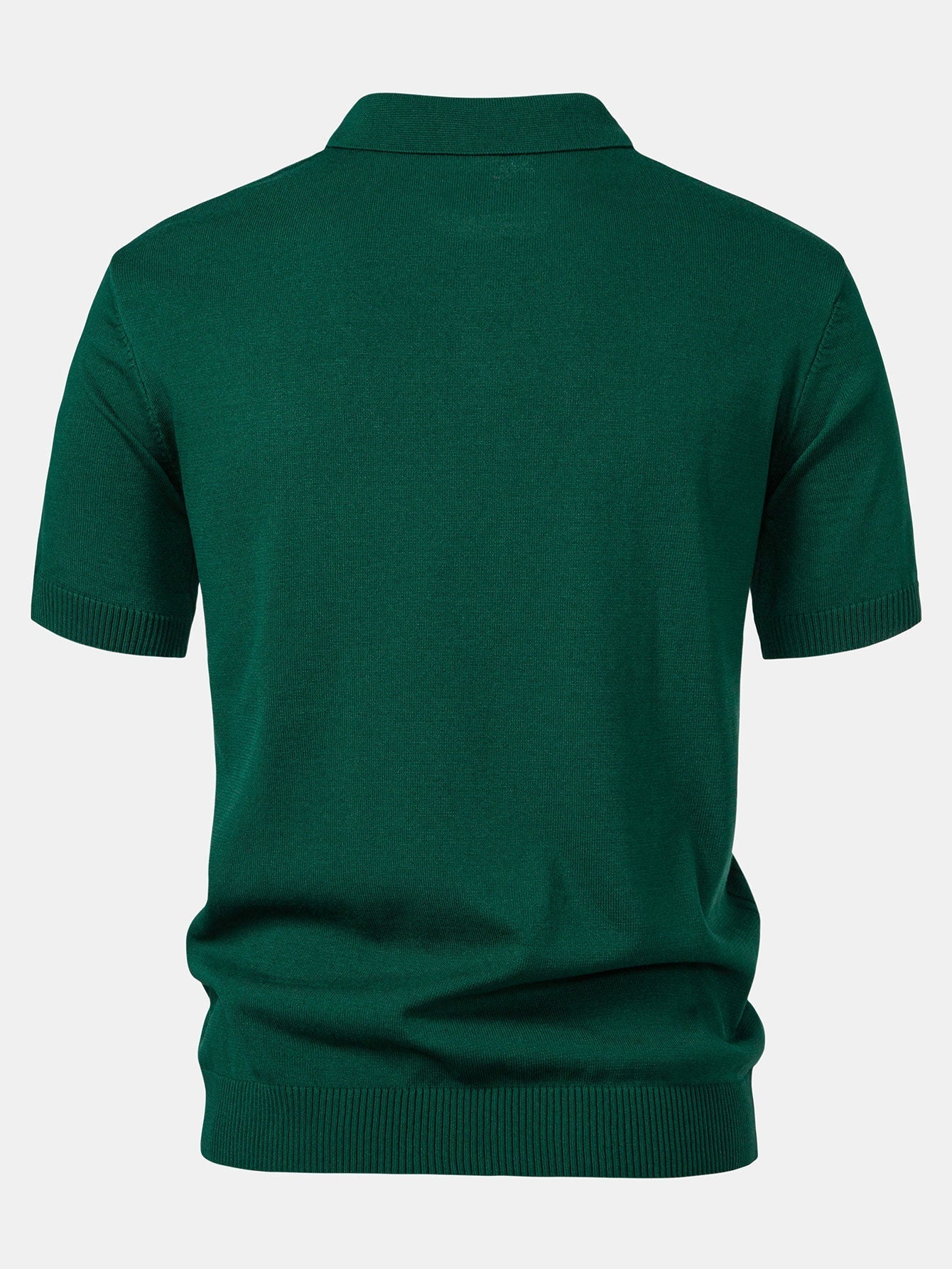 Set – pruhované jacquard polo pletené tričko a rovné kalhoty