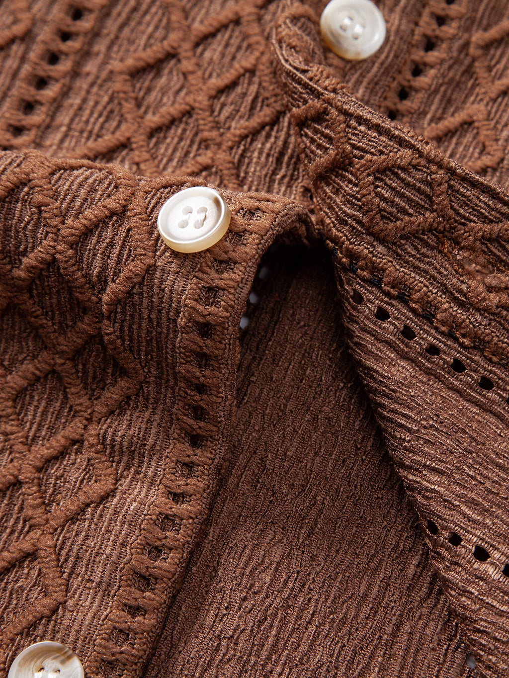 Set – geometrická jacquard košile a lněné kalhoty