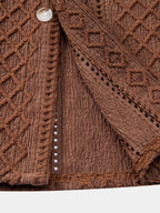 Set – geometrická jacquard košile a lněné kalhoty