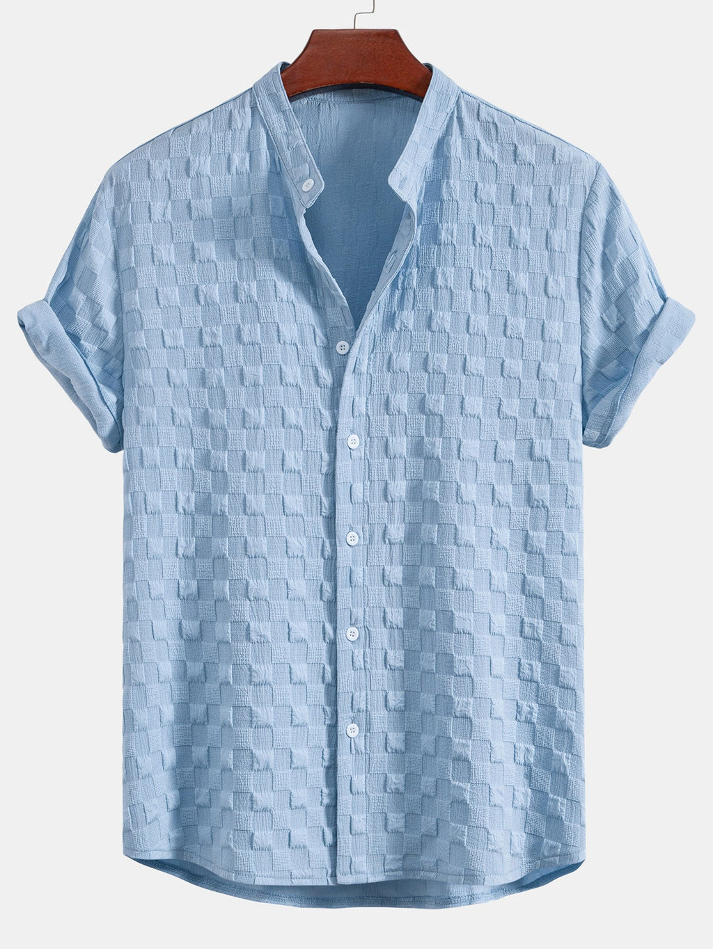 Set – košile a krátké kalhoty s kostkovaným jacquard vzorem