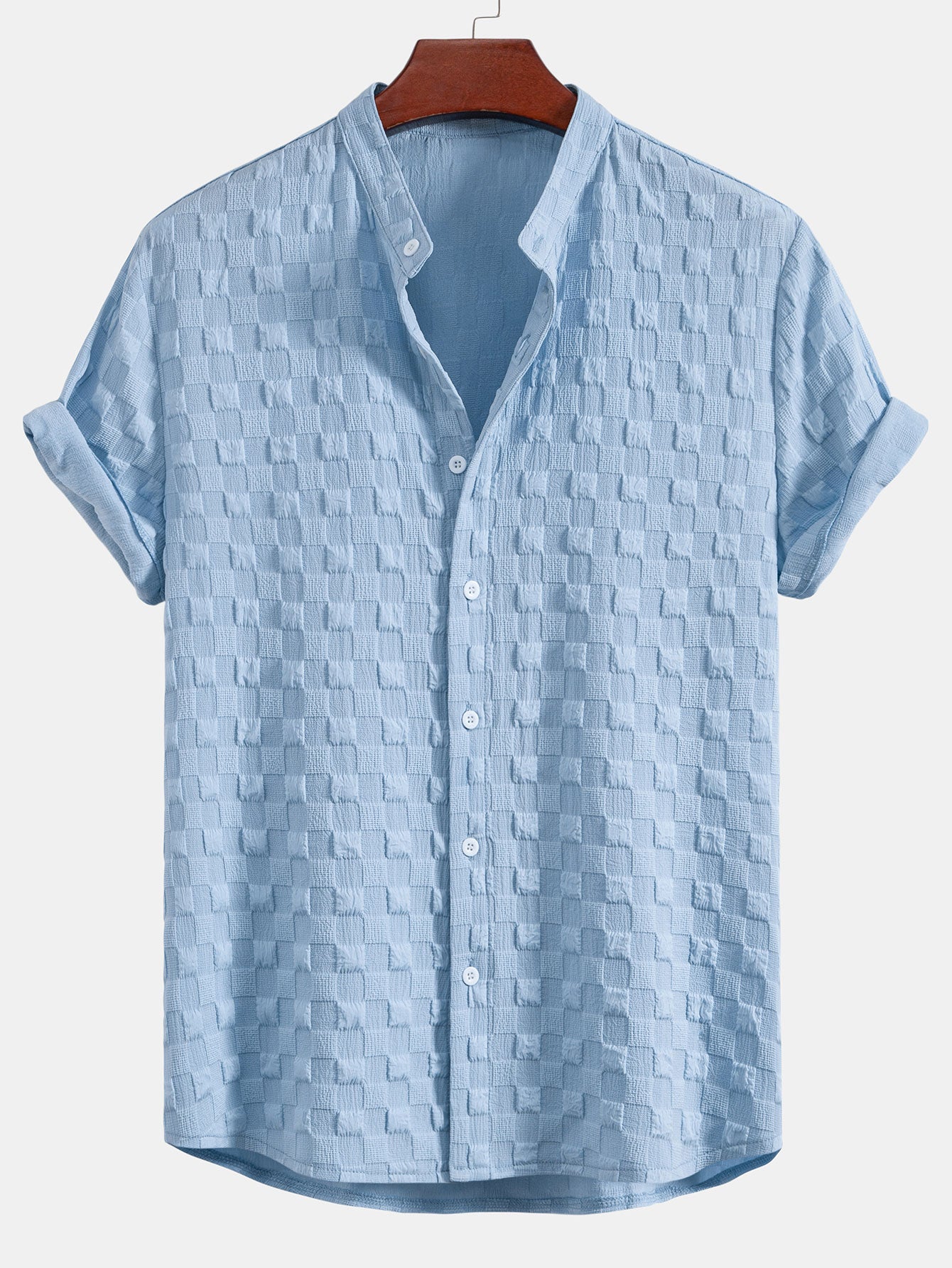 Set – košile a krátké kalhoty s kostkovaným jacquard vzorem