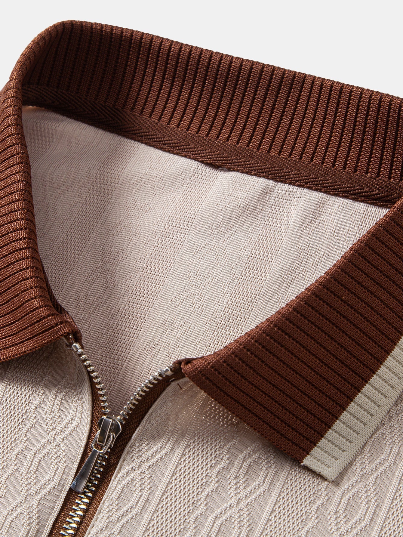 Set – polo pletené tričko na zip a slim kalhoty