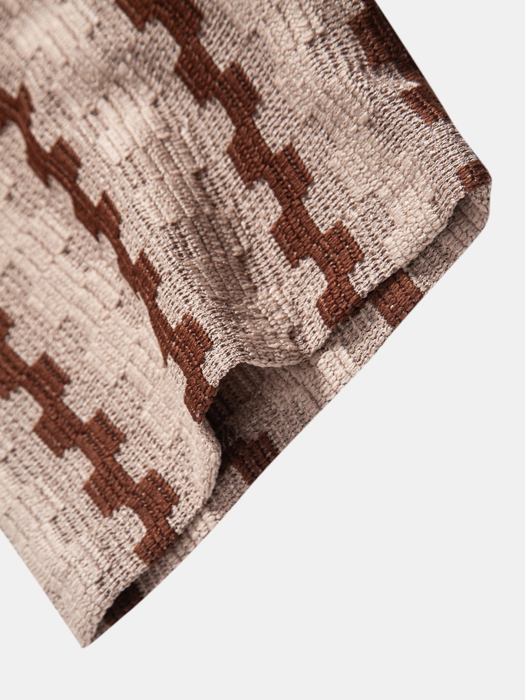 Set – kostkovaná jacquard košile a rovné lněné kalhoty