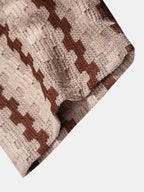 Set – kostkovaná jacquard košile a rovné zmačkané kalhoty