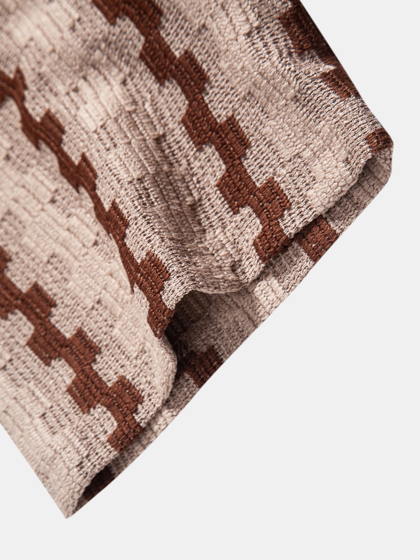 Set – kostkovaná jacquard košile a rovné zmačkané kalhoty