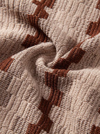 Set – kostkovaná jacquard košile a rovné zmačkané kalhoty