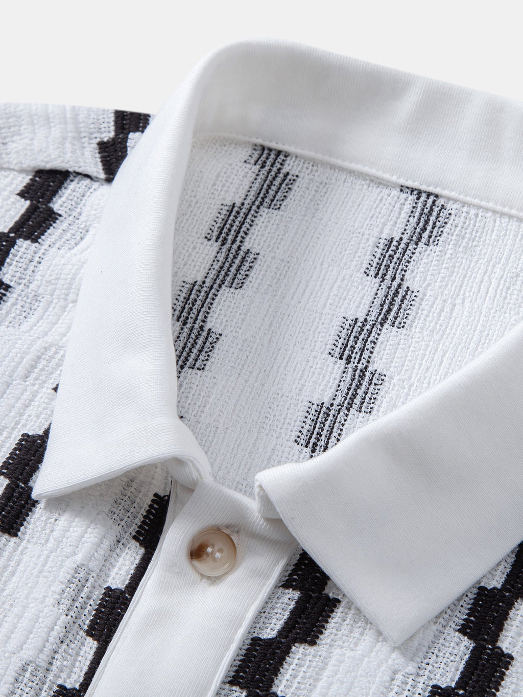 Set – kostkovaná jacquard košile a rovné zmačkané kalhoty