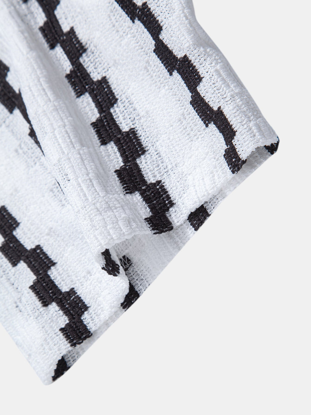 Set – kostkovaná jacquard košile a rovné lněné kalhoty