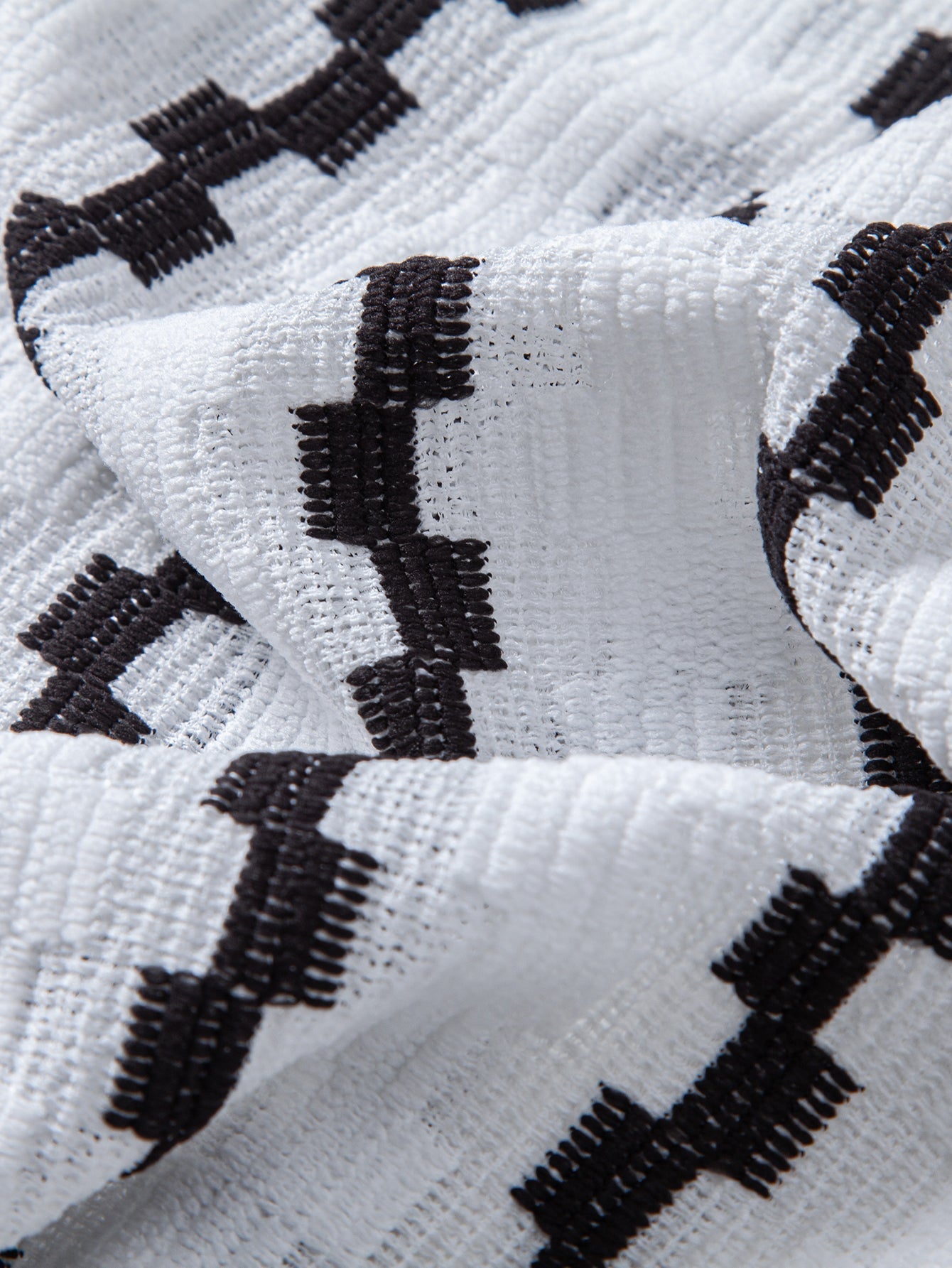 Set – kostkovaná jacquard košile a rovné lněné kalhoty