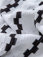 Set – kostkovaná jacquard košile a rovné zmačkané kalhoty