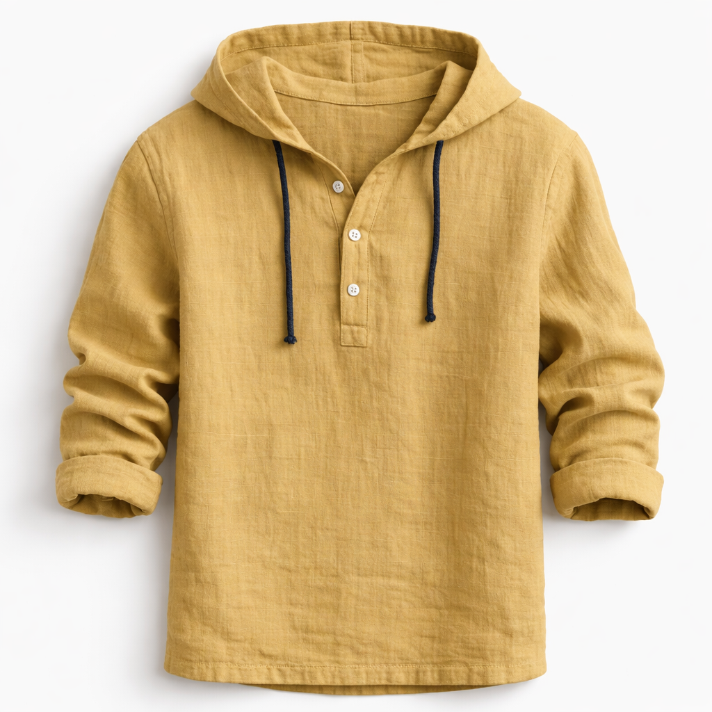 Pánská lněná košile s kapucí – casual styl