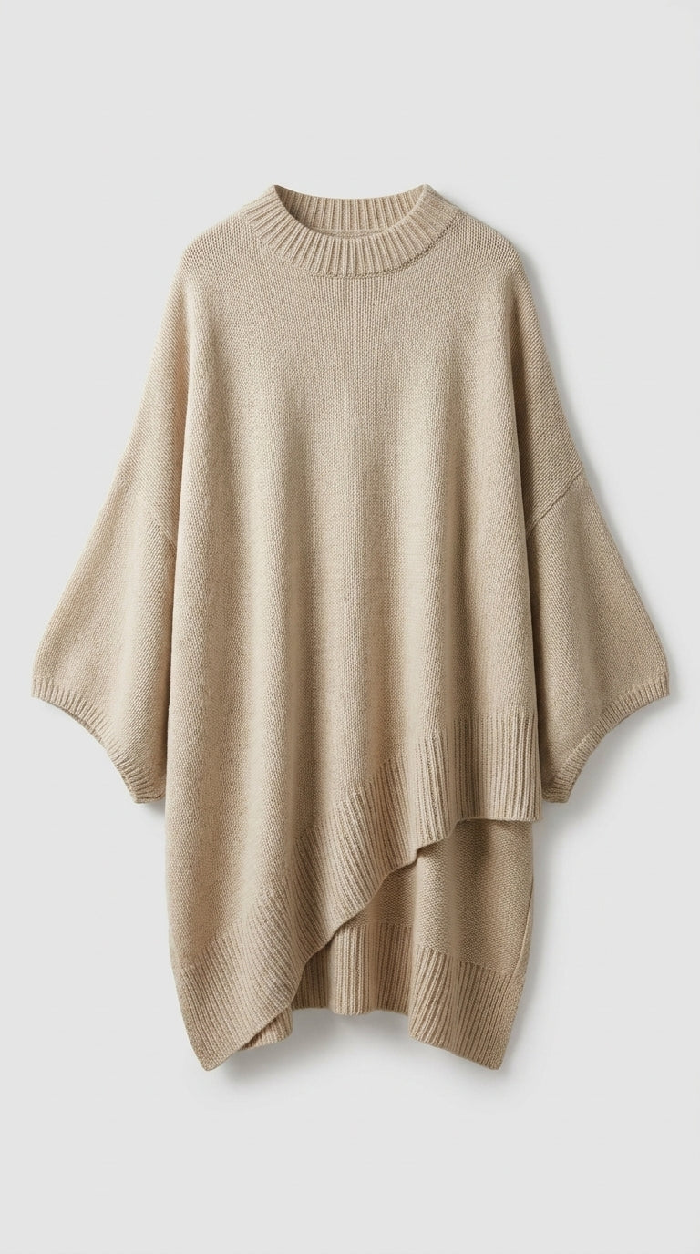 Dlouhý oversize pletený svetr z jemného materiálu