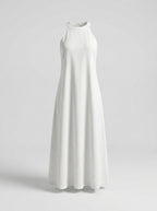 Jimena | Vestido Midi de Lino con Cuello Mao