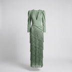 Remedios™ Vestido Midi Elegante con Mangas de Flecos
