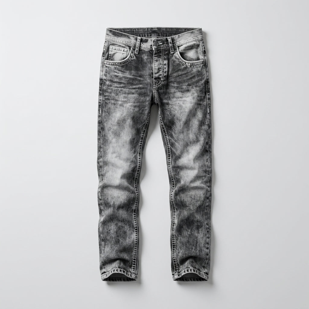 Pánské rovné džíny hip hop ze silného denimu