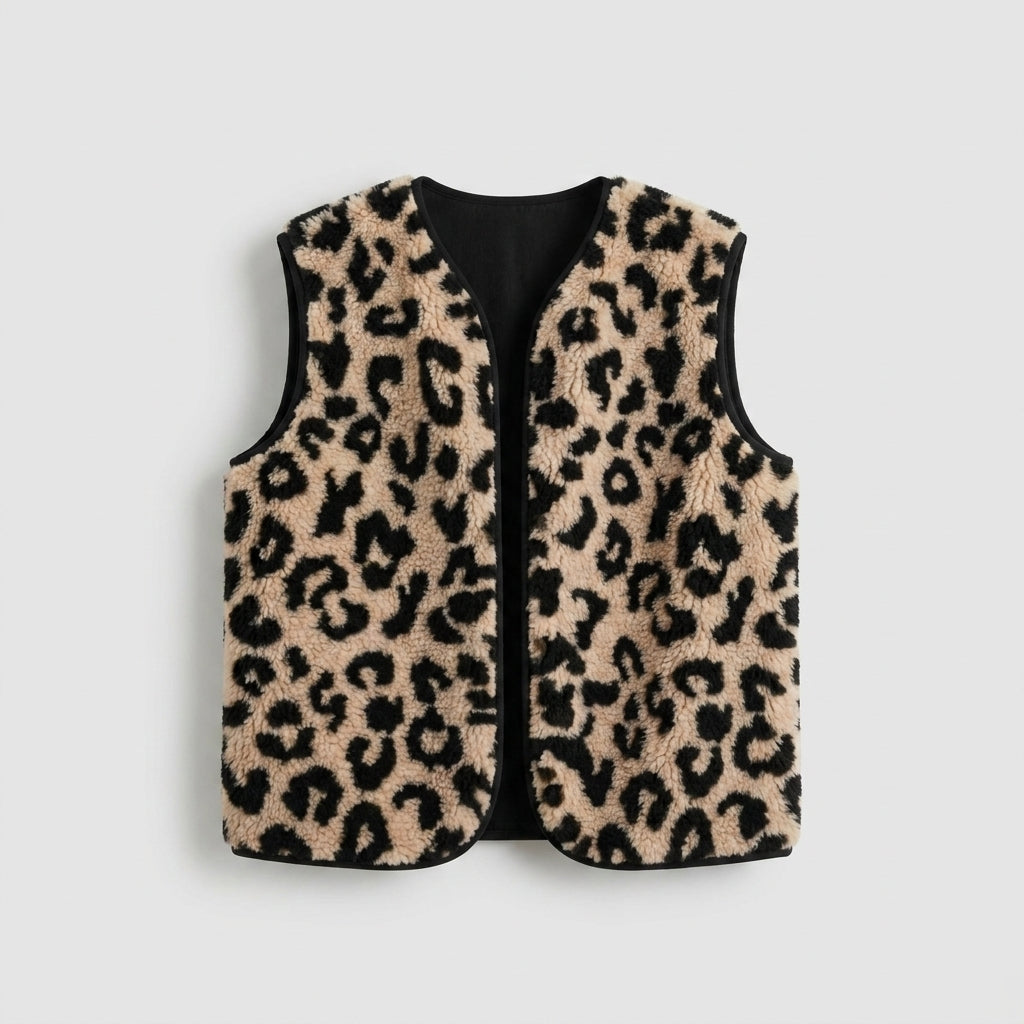 Leopardí prošívaná vesta – casual a chic look