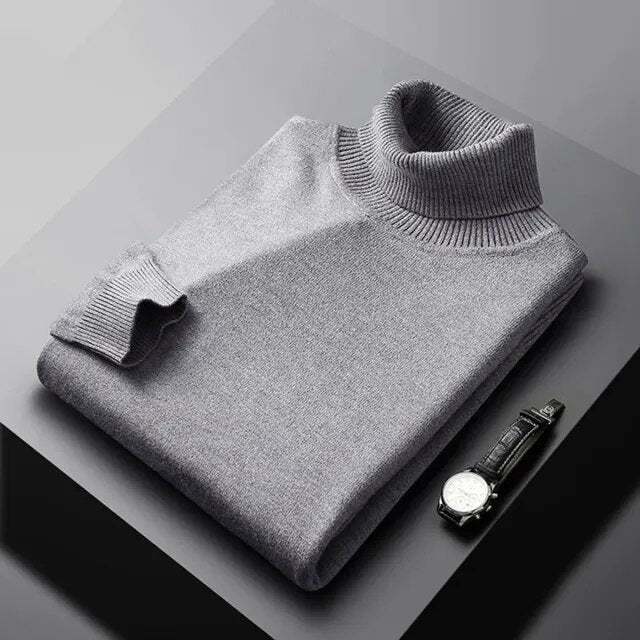 Pánský svetr s rolákovým límcem 100% kašmír – elegantní