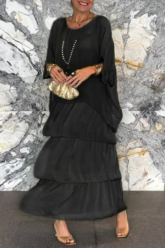 Vestido de Capas Nora - Azul Oscuro