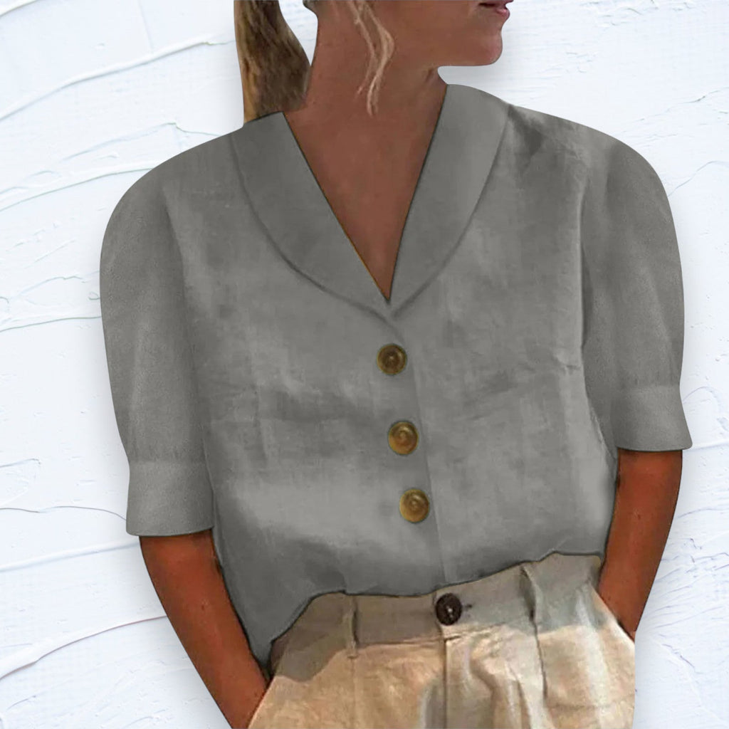 Retro chic dámská halenka s předním uzlem