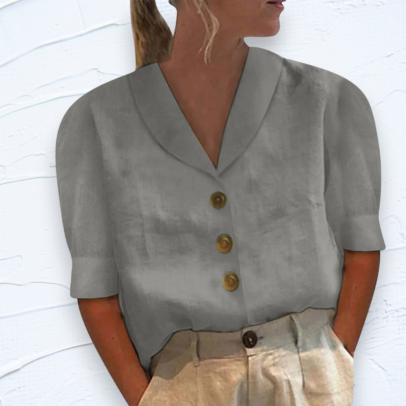 Retro chic dámská halenka s předním uzlem