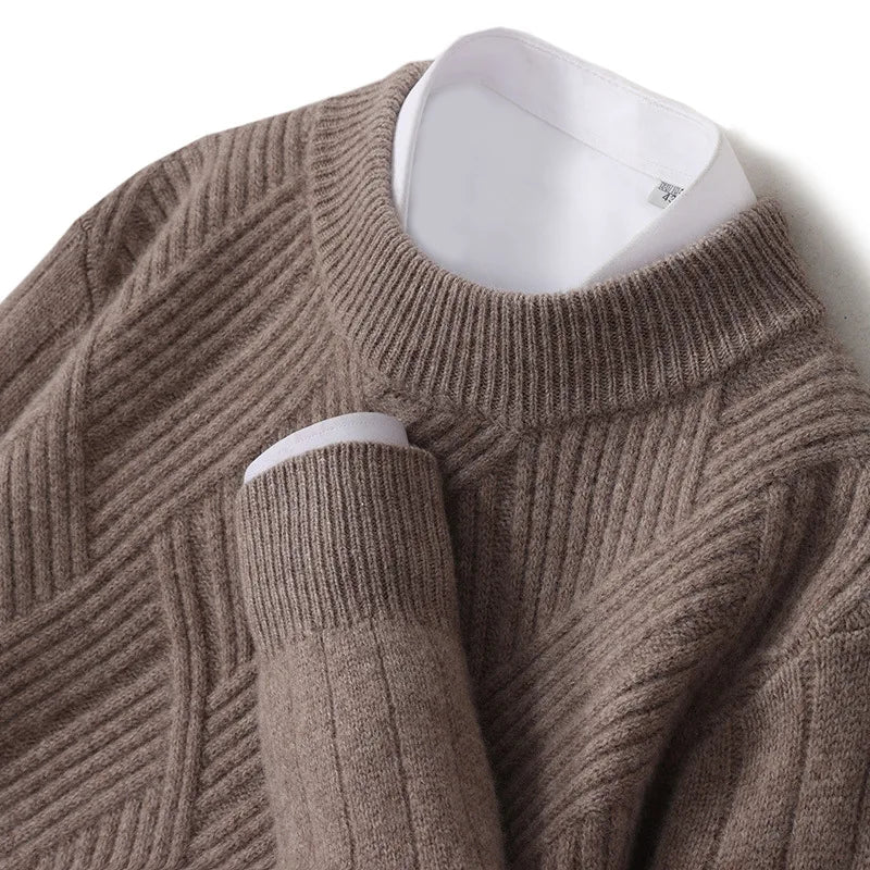 Pánský kašmírový svetr s elegantním vzorem
