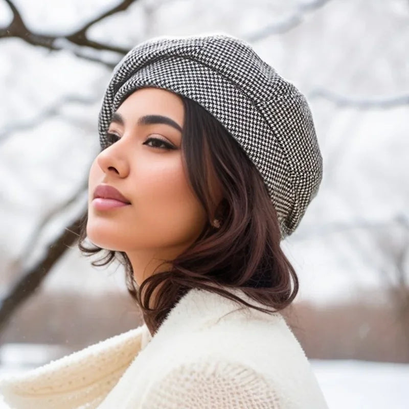 Elegantní dámský baret z jemné tkaniny