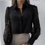 Dámská halenka s elegantním límcem a splývavým střihem