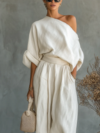 Dvoudílný set off-shoulder – casual chic styl