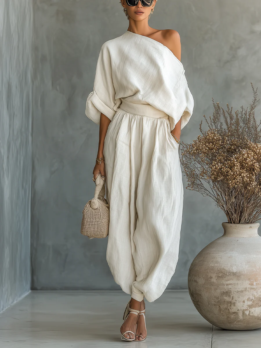 Dvoudílný set off-shoulder – casual chic styl