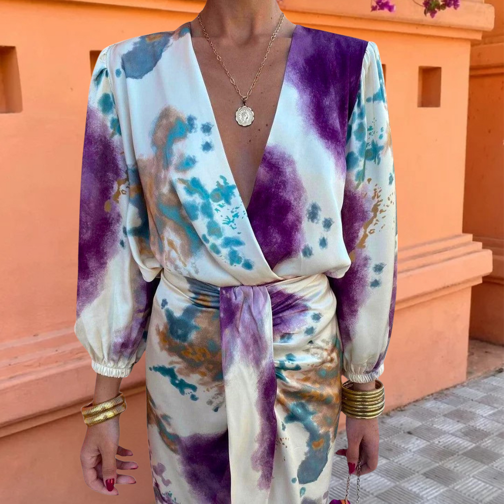 Elegante Vestido De Verano Con Escote En V