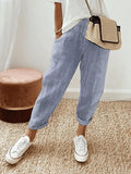 Pantalón De Algodón A Rayas Mujer – Ligero Y Cómodo