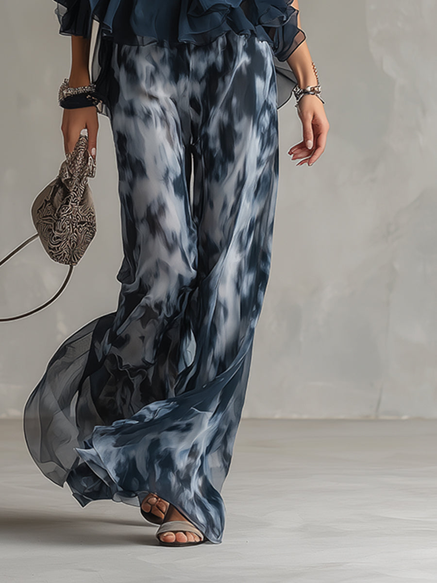 Šifonový set s rolákovým topem a kalhotami