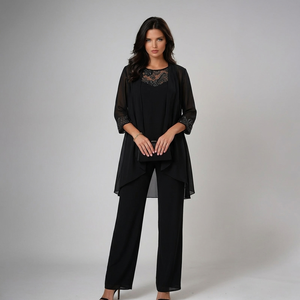 Micaela | Conjunto Elegante de Tres Piezas | Negro