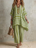 Dámský boho pruhovaný set – oversize střih