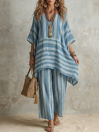 Dámský boho pruhovaný set – oversize střih