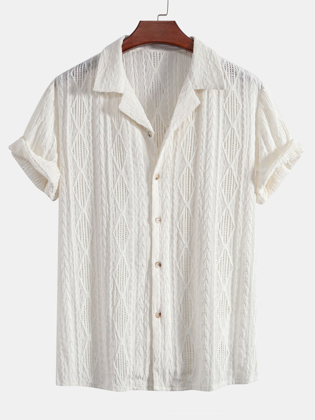 Set – kubánská jacquard košile a texturované šortky