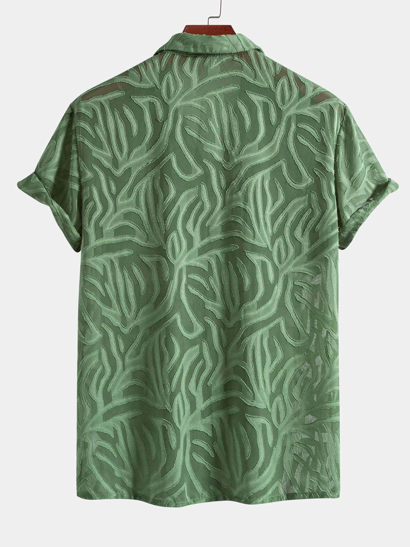 Set – kubánská jacquard košile a rovné lněné kalhoty